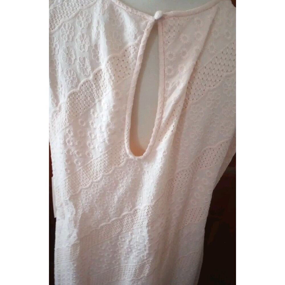 Calvin Klein‎ Women's Cotton Eyelet Trapeze Dress Sz 14W New Lined Knee Length - Picture 7 of 11